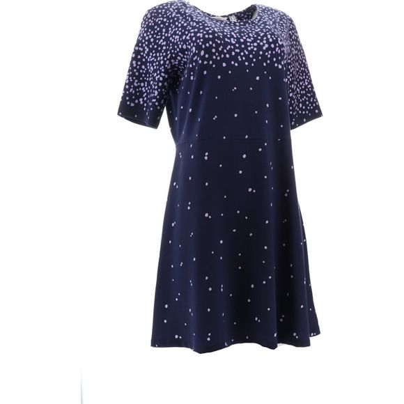 Isaac Mizrahi Dresses & Skirts - Isaac Mizrahi Scattered Dot Fit Flare Dress Dark Navy A395256A